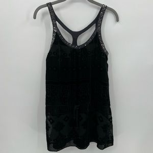 Vintage Free People black velvet burnout dress.